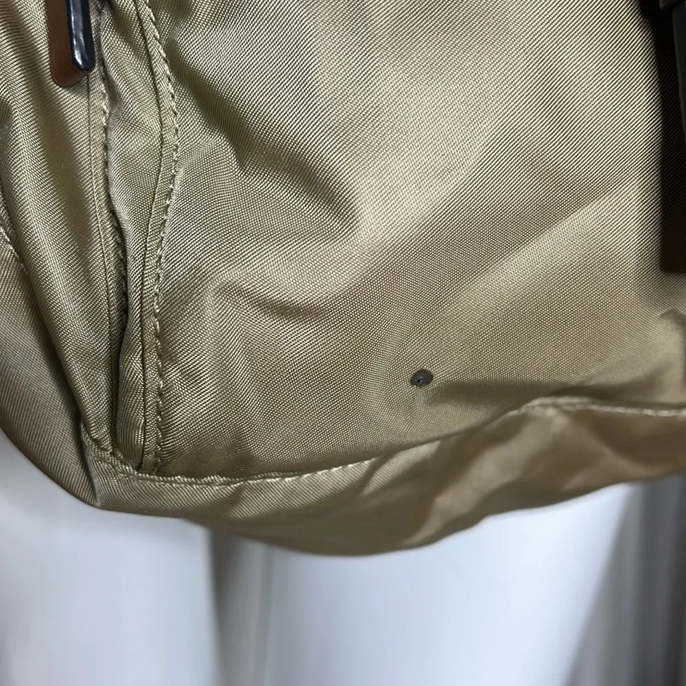 Tumi Voyager Khaki Nylon Brown Leather Trim Crossbody Bag